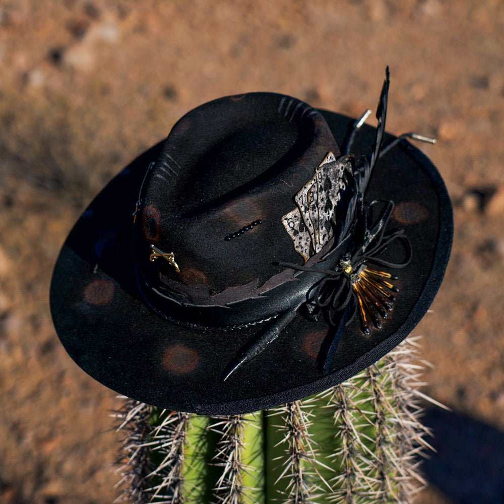 Handcrafted luxury western hat with layered band detailing